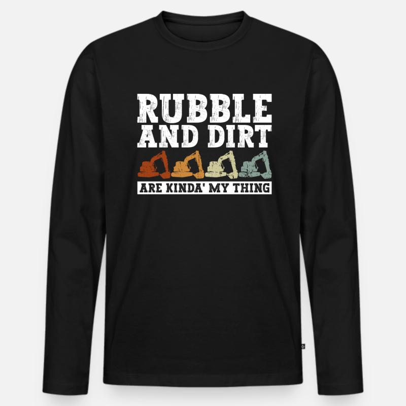 Bagger Sandbagger Baggerfahrer - Men's Premium Organic Long Sleeve Shirt - black