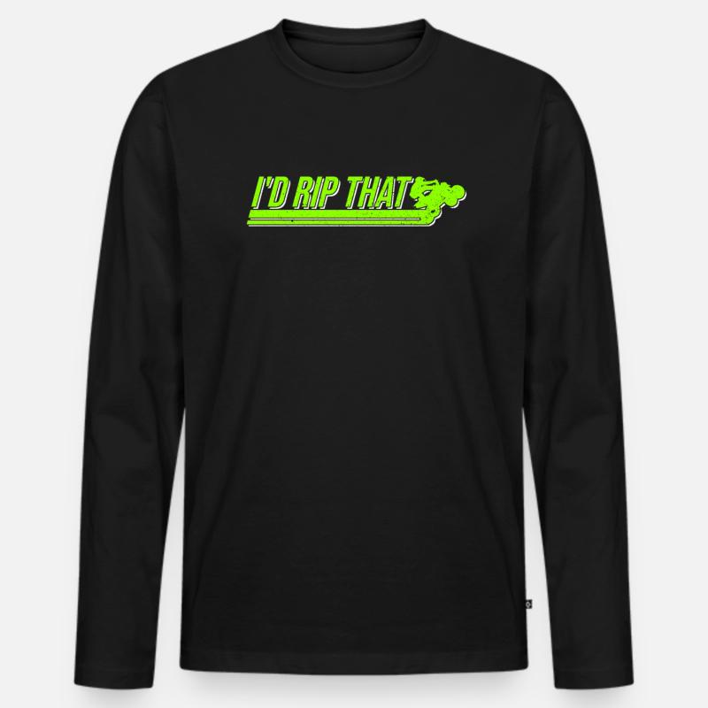 Quad Quadfahrer - Männer Premium Bio Langarmshirt - Schwarz