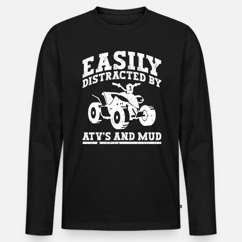 Quadfahren Quad - Männer Premium Bio Langarmshirt - Schwarz
