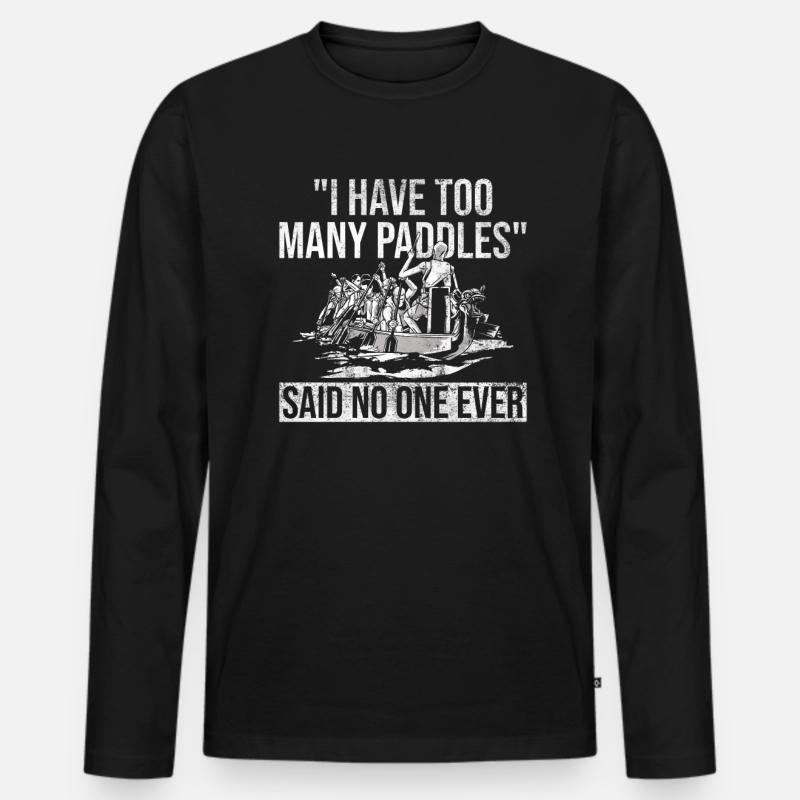Drachenboot - Männer Premium Bio Langarmshirt - Schwarz