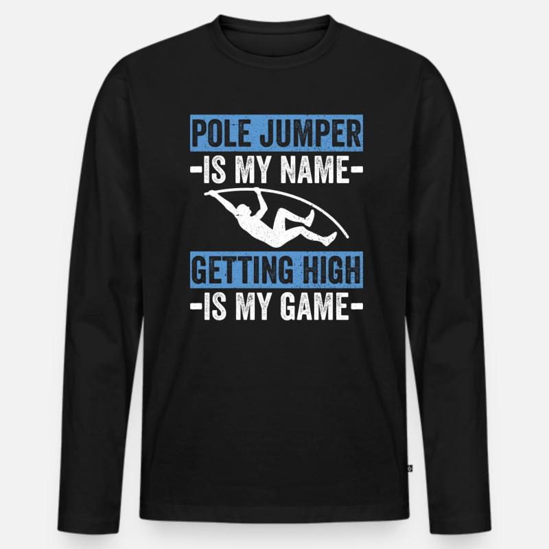Stabhochsprung Stabhochspringer - Männer Premium Bio Langarmshirt - Schwarz