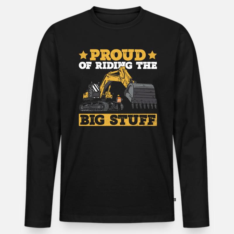 Bagger Baggern Und Schwermaschinenführer - Männer Premium Bio Langarmshirt - Schwarz