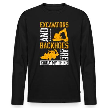 Baggerfahrer Bagger - T-shirt manches longues Premium bio Homme - noir - Devant - Nico (187cm)