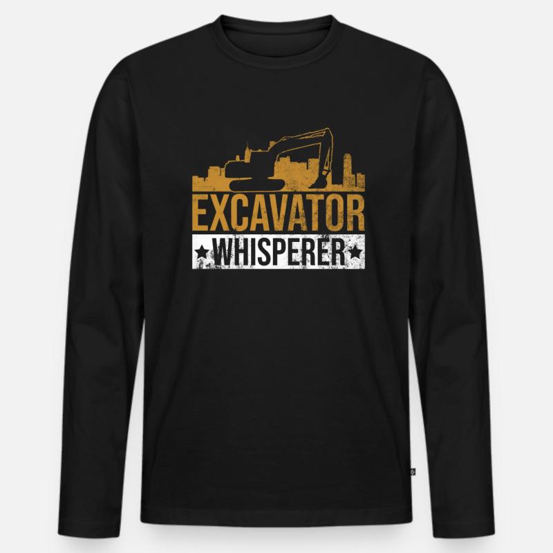 Baggerfahrer Bagger Baggern - Männer Premium Bio Langarmshirt - Schwarz