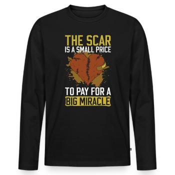 Herz Arterien Bypass Herzoperation Herz OP - Männer Premium Bio Langarmshirt - Schwarz - Vorne - Nico (187cm)