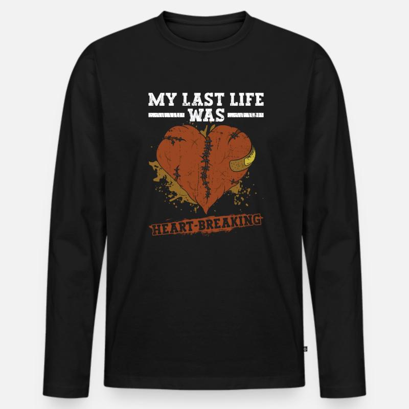 Herzoperation Bypass Herz - Männer Premium Bio Langarmshirt - Schwarz