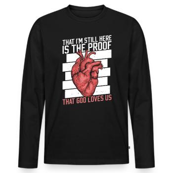 Herztransplantations Herz OP Herzoperation - T-shirt manches longues Premium bio Homme - noir - Devant - Nico (187cm)