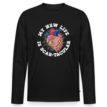 Herzoperation Herz OP Herztransplantation - T-shirt manches longues Premium bio Homme - noir - Devant - Nico (187cm)