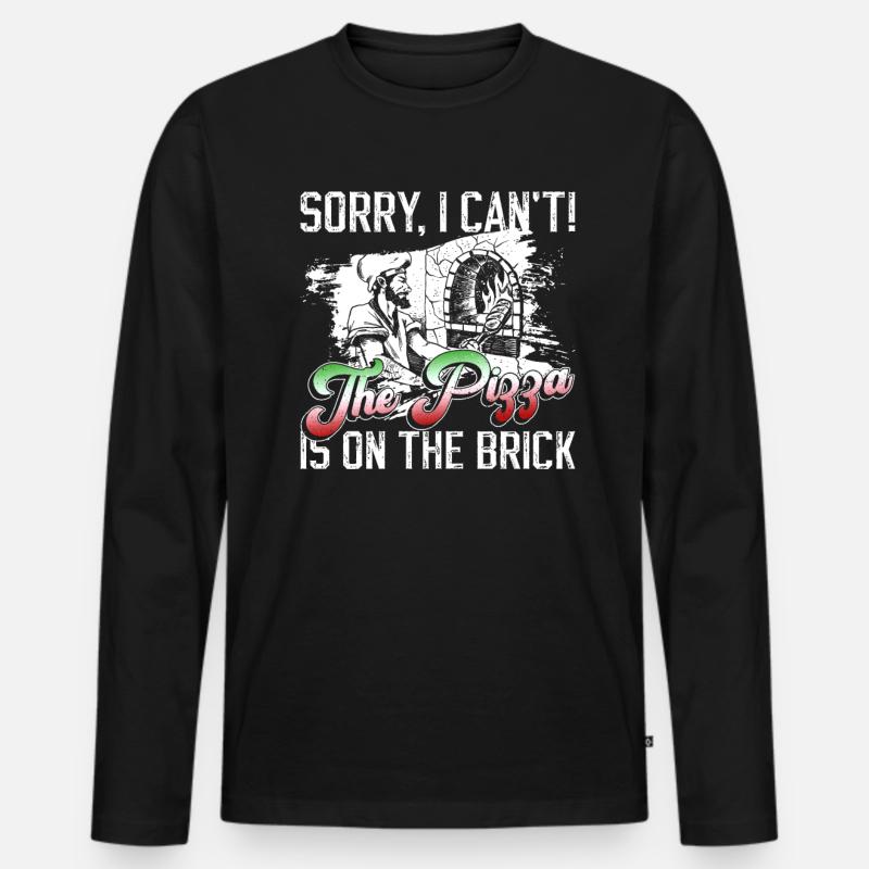 Pizzabäcker Pizza - Männer Premium Bio Langarmshirt - Schwarz