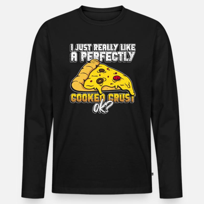 Pizza Pizzabäcker Pizzaolo Pizza Backen - Männer Premium Bio Langarmshirt - Schwarz