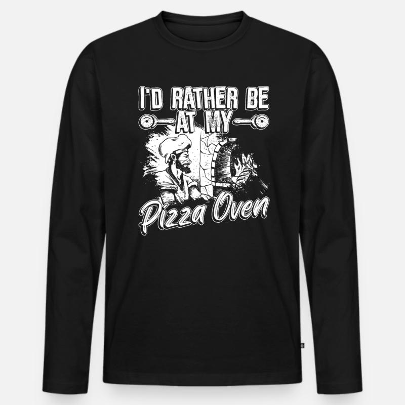 Pizza Pizzabacken Pizzabäcker - Männer Premium Bio Langarmshirt - Schwarz