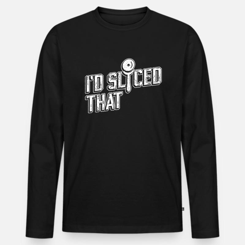 Pizzabäcker Pizza - Männer Premium Bio Langarmshirt - Schwarz