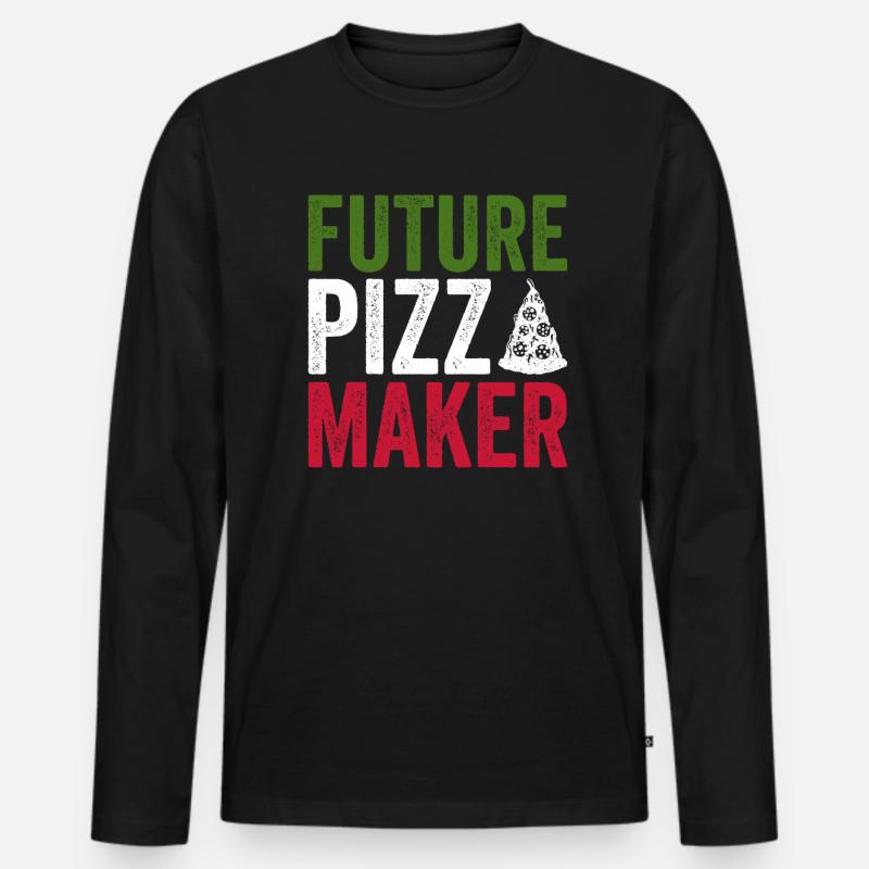 Pizza Future pizzabäcker Angehender Pizzaexperte - Männer Premium Bio Langarmshirt - Schwarz