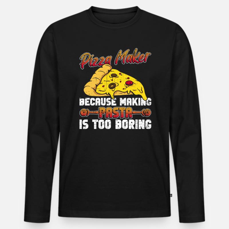 Pizza Pizzabäcker Pizzaolo - Männer Premium Bio Langarmshirt - Schwarz