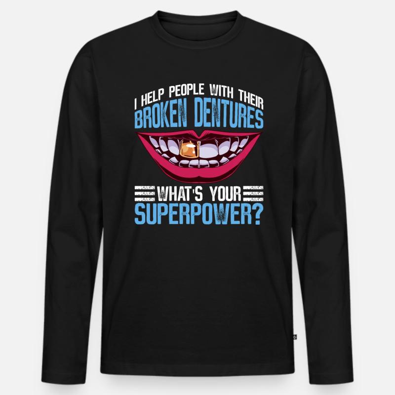 Zahntechniker - Männer Premium Bio Langarmshirt - Schwarz