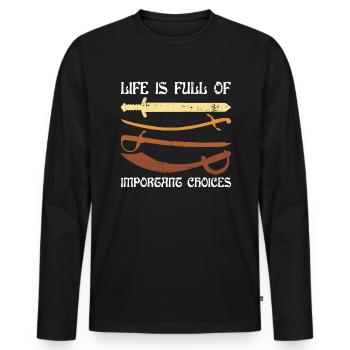 Schwertkampf Und Larp Larping Larper - Men's Premium Organic Long Sleeve Shirt - black - Front - Nico (187cm)