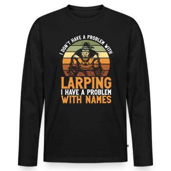 Larper Und Larping - T-shirt manches longues Premium bio Homme - noir - Devant - Nico (187cm)