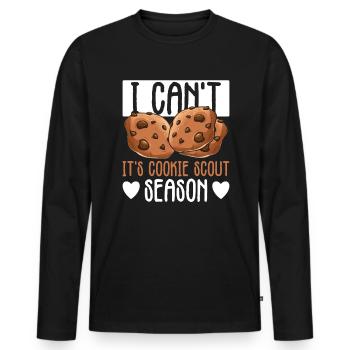 Cookie Scout Und Cookie Dealer - Männer Premium Bio Langarmshirt - Schwarz - Vorne - Nico (187cm)