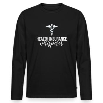 Versicherungsagentendesign Für - Men's Premium Organic Long Sleeve Shirt - black - Front - Nico (187cm)
