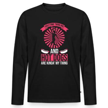 Baton Design Für Baton Twirler - Männer Premium Bio Langarmshirt - Schwarz - Vorne - Nico (187cm)