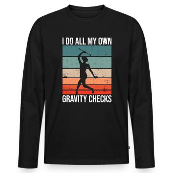 Baton Twirler Design Für Stabgymnastik - Männer Premium Bio Langarmshirt - Schwarz - Vorne - Nico (187cm)