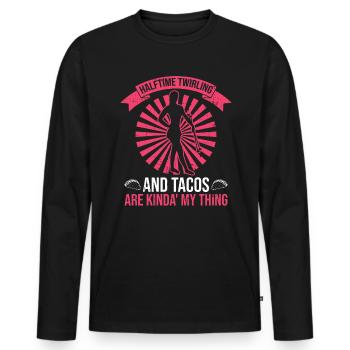 Baton Twirler Design Für Majorette Cheerleader - Männer Premium Bio Langarmshirt - Schwarz - Vorne - Nico (187cm)