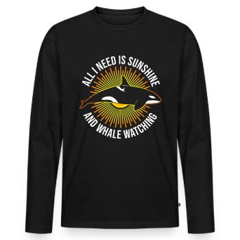 Walbeobachtung Und Beluga Orca Wal - Men's Premium Organic Long Sleeve Shirt - black - Front - Nico (187cm)