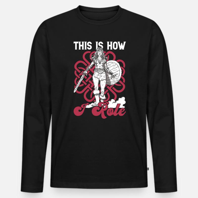 Rpg-rollenspiele Und Larper - Männer Premium Bio Langarmshirt - Schwarz