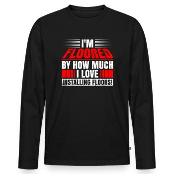 Bodenbelagsinstallationsdesign Für - Men's Premium Organic Long Sleeve Shirt - black - Front - Nico (187cm)