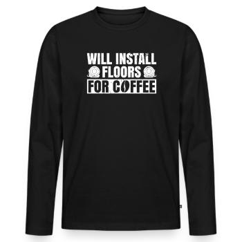Teppich-installateur-design Für - Männer Premium Bio Langarmshirt - Schwarz - Vorne - Nico (187cm)