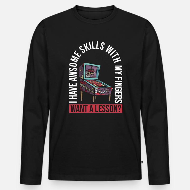Flipper-arcade-spieldesign Für Flipperspieler - Männer Premium Bio Langarmshirt - Schwarz