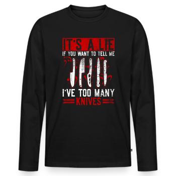 Messer Sammeln Messer Sammler Messer Sammlung - Männer Premium Bio Langarmshirt - Schwarz - Vorne - Nico (187cm)
