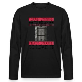 Aufzugstechniker-design Für Eine - Men's Premium Organic Long Sleeve Shirt - black - Front - Nico (187cm)
