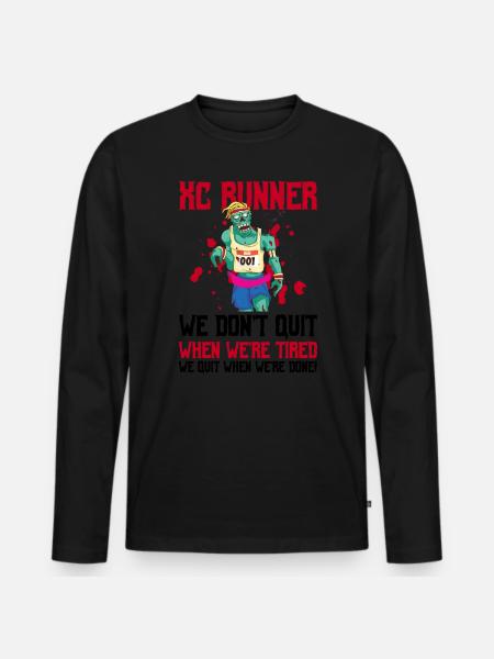Xc-laufdesign Für Xc-läufer - Männer Premium Bio Langarmshirt - Schwarz