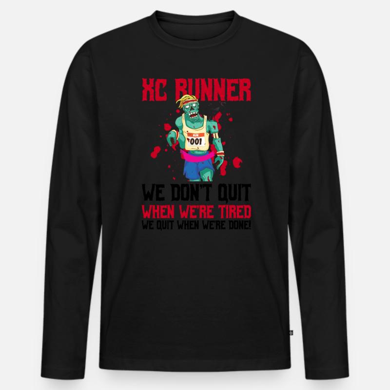 Xc-laufdesign Für Xc-läufer - Männer Premium Bio Langarmshirt - Schwarz