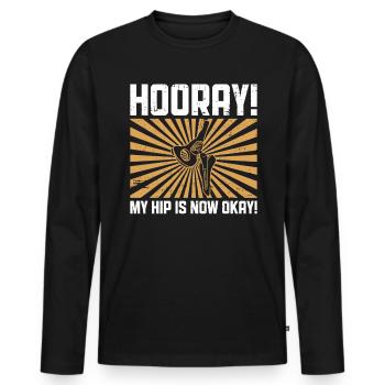 Design Für Überlebende Einer Hüftoperation Für - Men's Premium Organic Long Sleeve Shirt - black - Front - Nico (187cm)