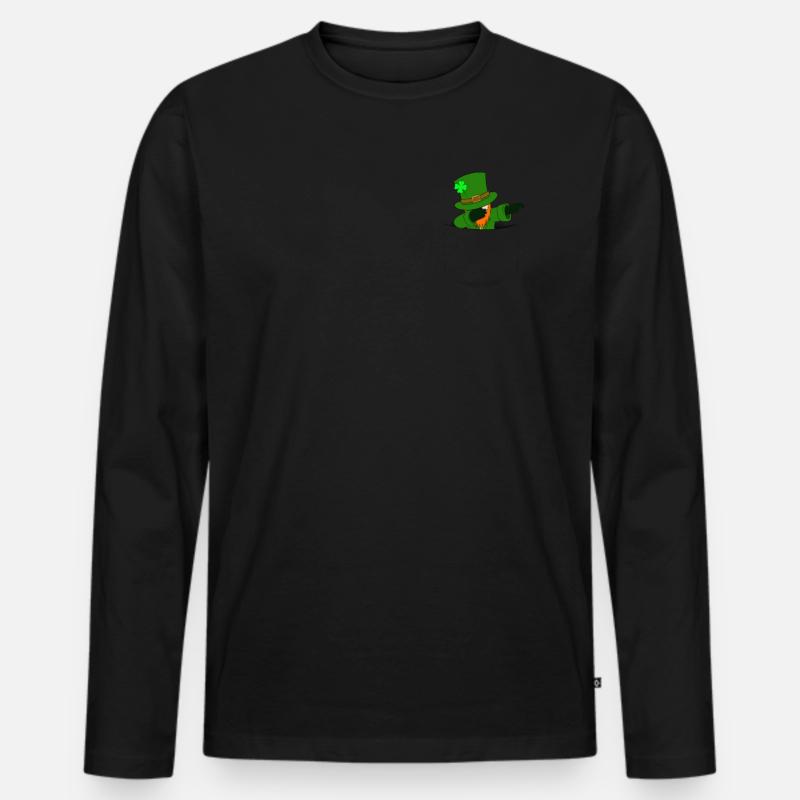 St Patrick's Day - Männer Premium Bio Langarmshirt - Schwarz