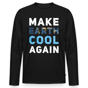 Rendre la Terre cool à nouveau - T-shirt manches longues Premium bio Homme - noir - Devant - Nico (187cm)
