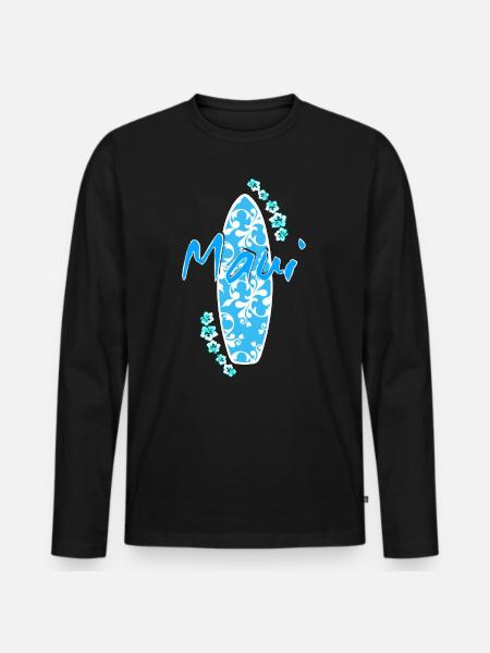 peahi maui surfing - Men's Premium Organic Long Sleeve Shirt - black