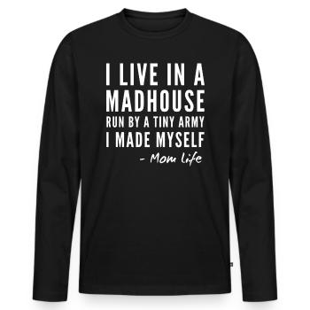 Mama, Mom - Männer Premium Bio Langarmshirt - Schwarz - Vorne - Nico (187cm)