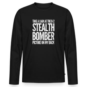 B-2 Stealth Bomber Flugzeug Pilot Geschenk - Männer Premium Bio Langarmshirt - Schwarz - Vorne - Nico (187cm)