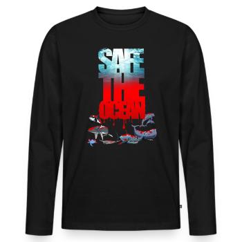 Safe the ocean - Männer Premium Bio Langarmshirt - Schwarz - Vorne - Nico (187cm)
