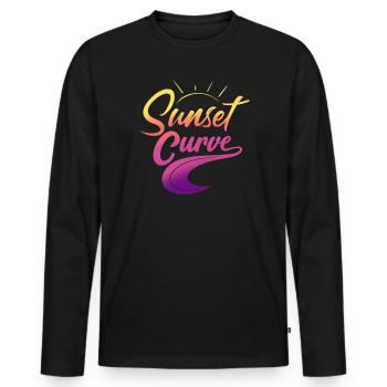 Sunset curve - Männer Premium Bio Langarmshirt - Schwarz - Vorne - Nico (187cm)