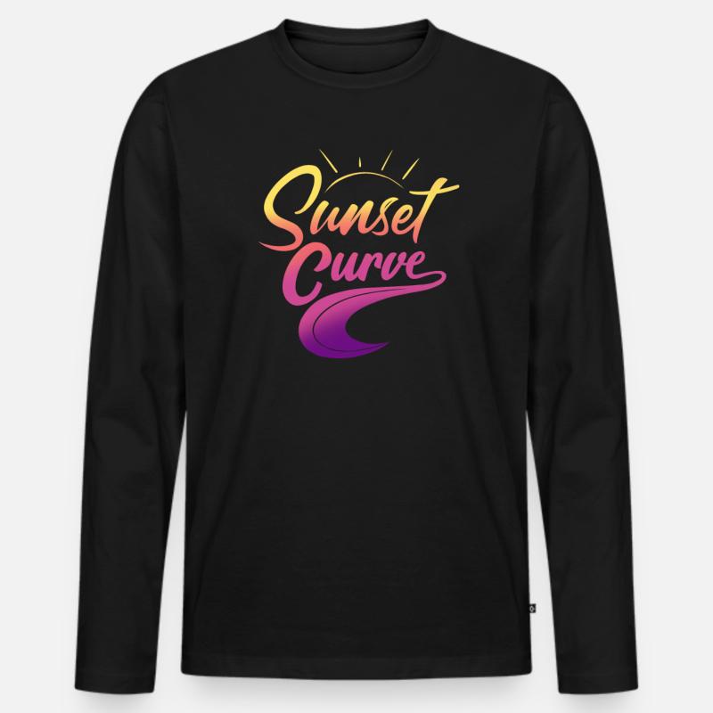Sunset curve - Männer Premium Bio Langarmshirt - Schwarz