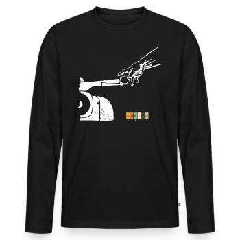 Schwalbefahrer - Simson Schwalbe DDR - T-shirt manches longues Premium bio Homme - noir - Devant - Nico (187cm)