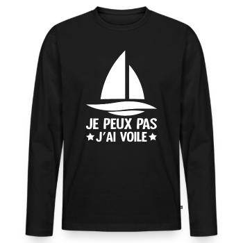 Je Peux Pas J'ai Voile - T-shirt manches longues Premium bio Homme - noir - Devant - Nico (187cm)