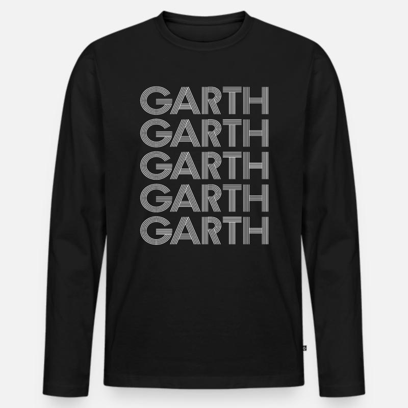 Garth - Männer Premium Bio Langarmshirt - Schwarz