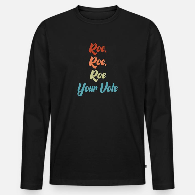 Roe deine Stimme - Männer Premium Bio Langarmshirt - Schwarz