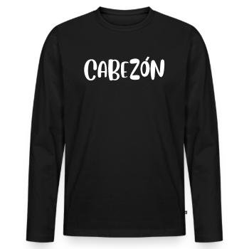 Kopf - Männer Premium Bio Langarmshirt - Schwarz - Vorne - Nico (187cm)