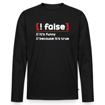 Programmierer Programmierung Software Coding Encoder - Männer Premium Bio Langarmshirt - Schwarz - Vorne - Nico (187cm)